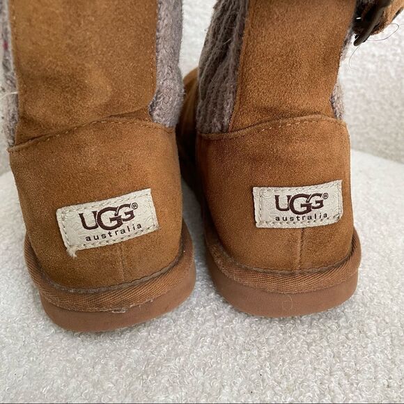 Chestnut Uggs Cambridge Knit Suede 1003175 Boots Booties 6 - Picture 5 of 10